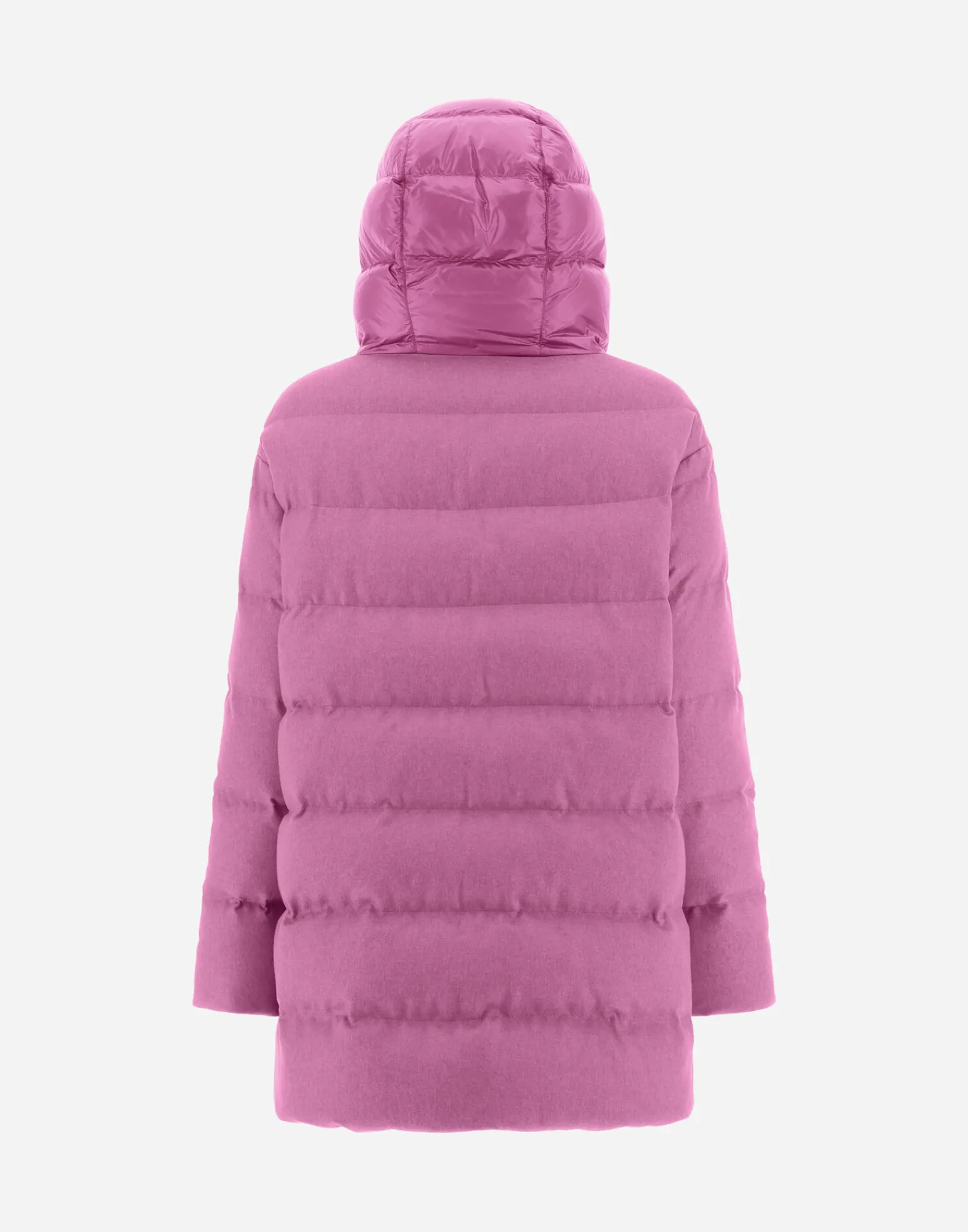 Herno Lange Daunenjacken-A-Formige Jacke Aus Kaschmir Und Seide