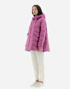 Herno Lange Daunenjacken-A-Formige Jacke Aus Kaschmir Und Seide