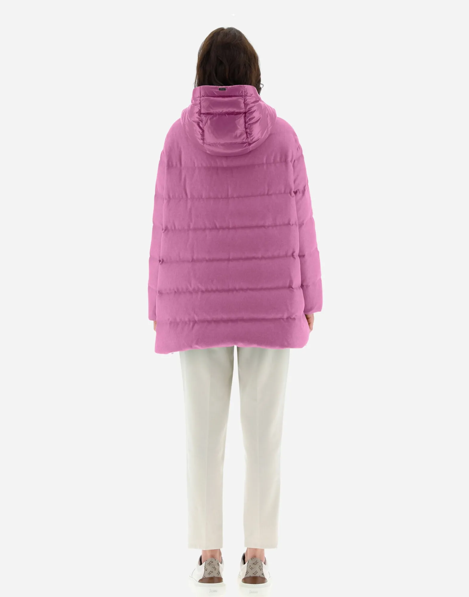 Herno Lange Daunenjacken-A-Formige Jacke Aus Kaschmir Und Seide