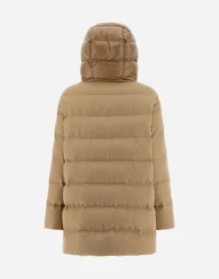 Herno Lange Daunenjacken-A-Formige Jacke Aus Kaschmir Und Seide