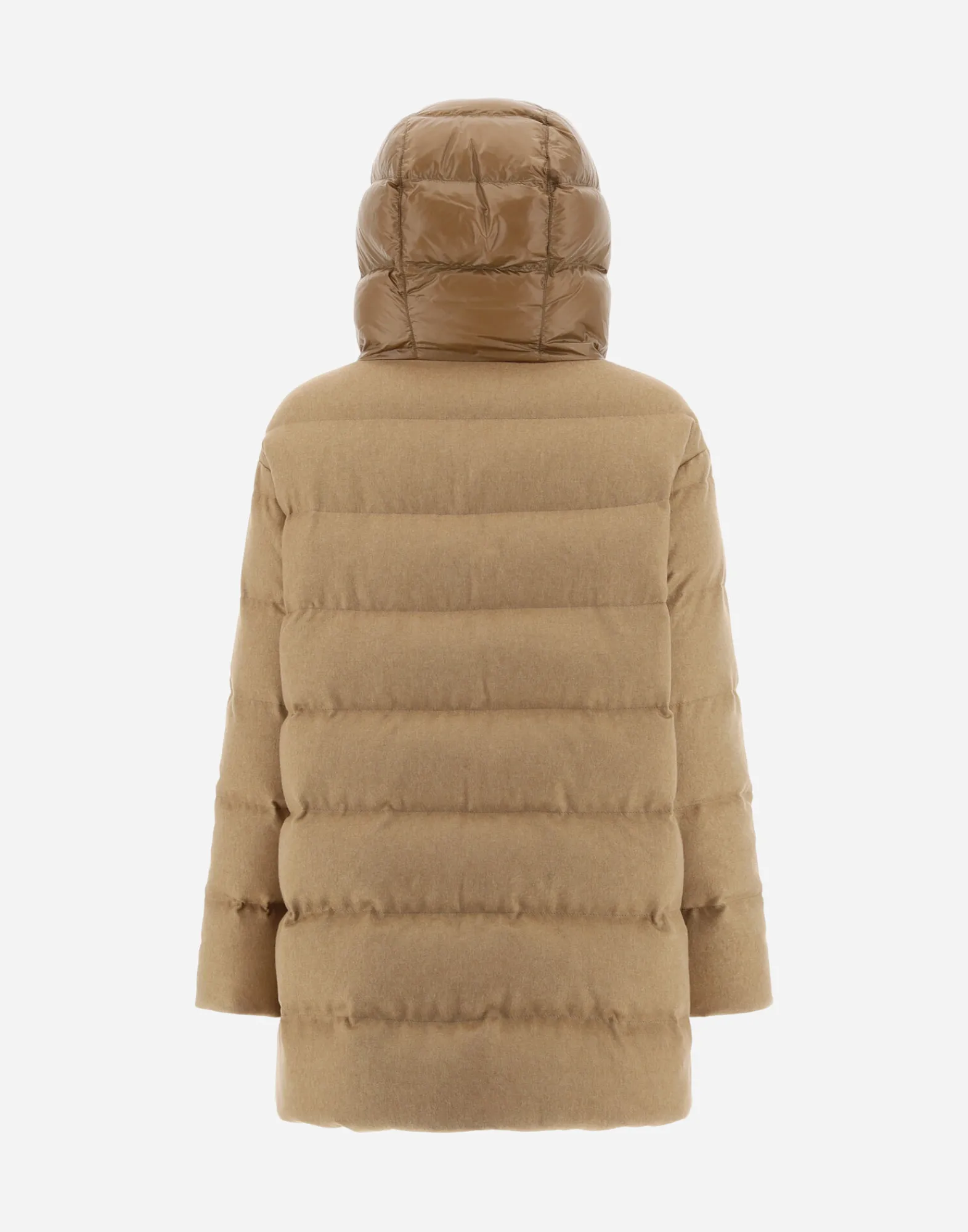 Herno Lange Daunenjacken-A-Formige Jacke Aus Kaschmir Und Seide