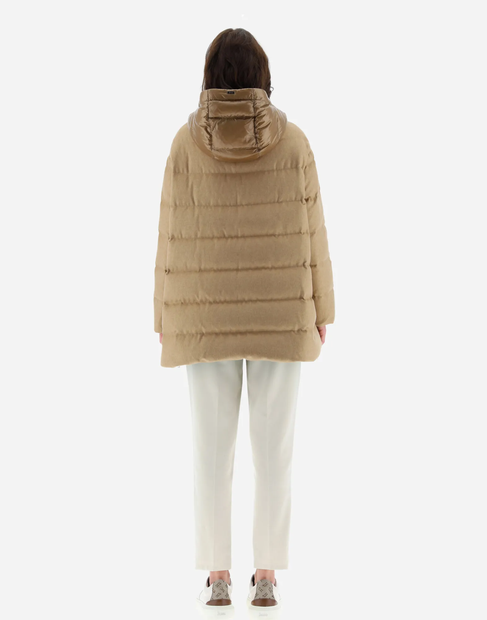 Herno Lange Daunenjacken-A-Formige Jacke Aus Kaschmir Und Seide