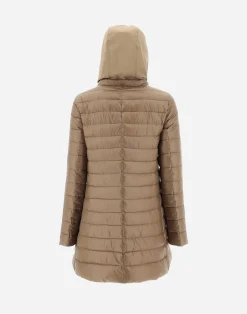 Herno Lange Daunenjacken-A-Form-Jacke Aus Nylon Ultralight Mit Shantung Details