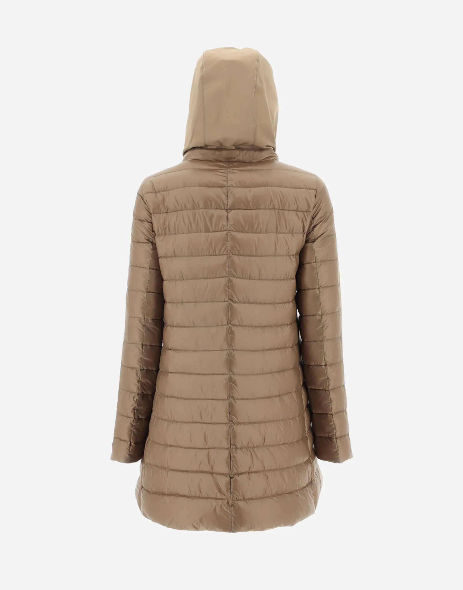 Herno Lange Daunenjacken-A-Form-Jacke Aus Nylon Ultralight Mit Shantung Details