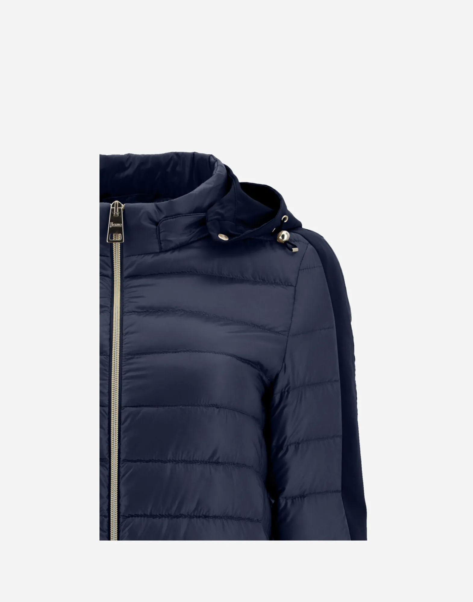 Herno Lange Daunenjacken-A-Form-Jacke Aus Nylon Ultralight Mit Shantung Details