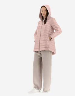 Herno Lange Daunenjacken-A-Form-Jacke Aus Nylon Ultralight Mit Shantung Details