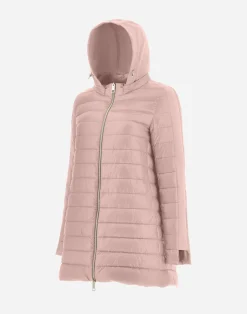 Herno Lange Daunenjacken-A-Form-Jacke Aus Nylon Ultralight Mit Shantung Details