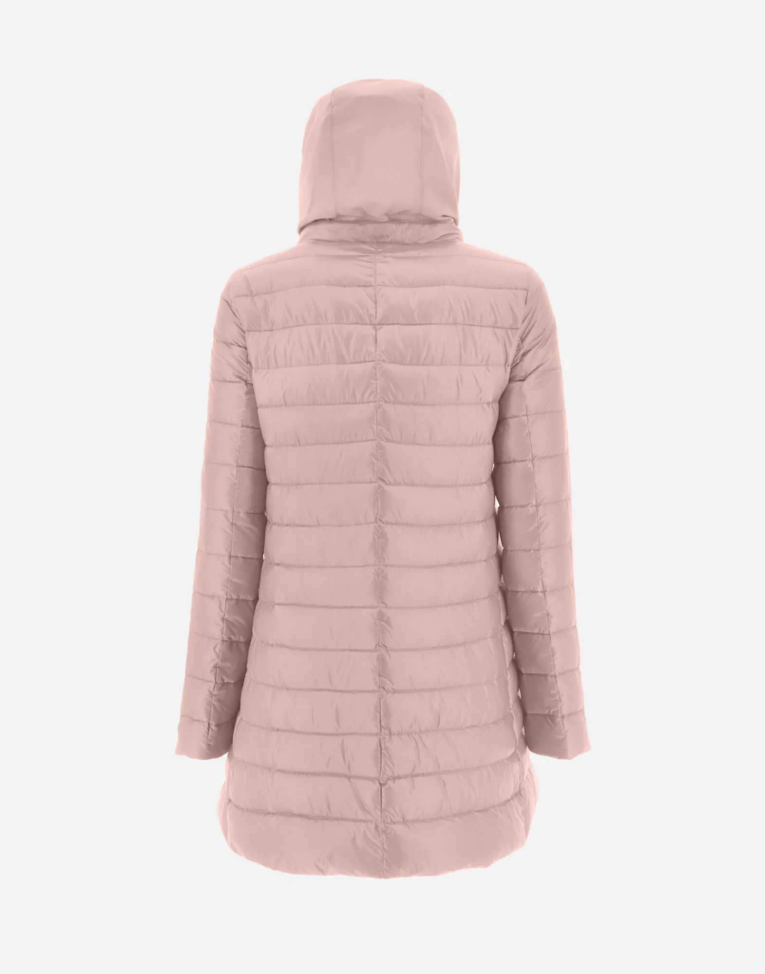 Herno Lange Daunenjacken-A-Form-Jacke Aus Nylon Ultralight Mit Shantung Details
