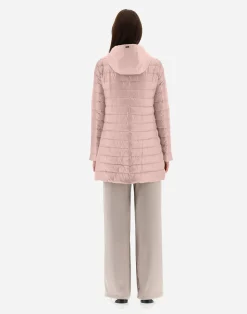 Herno Lange Daunenjacken-A-Form-Jacke Aus Nylon Ultralight Mit Shantung Details