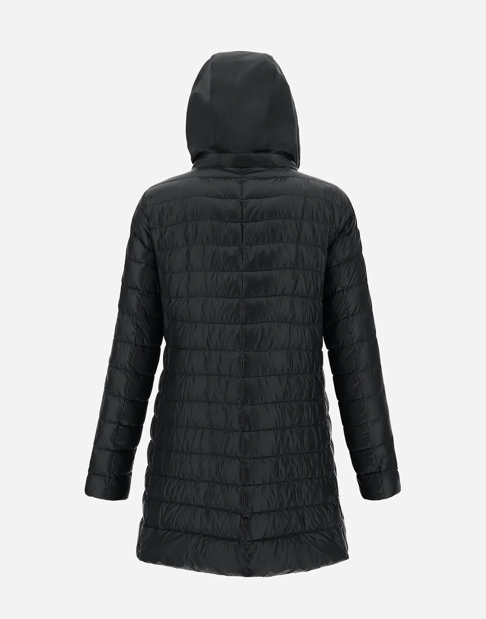 Herno Lange Daunenjacken-A-Form-Jacke Aus Nylon Ultralight Mit Shantung Details