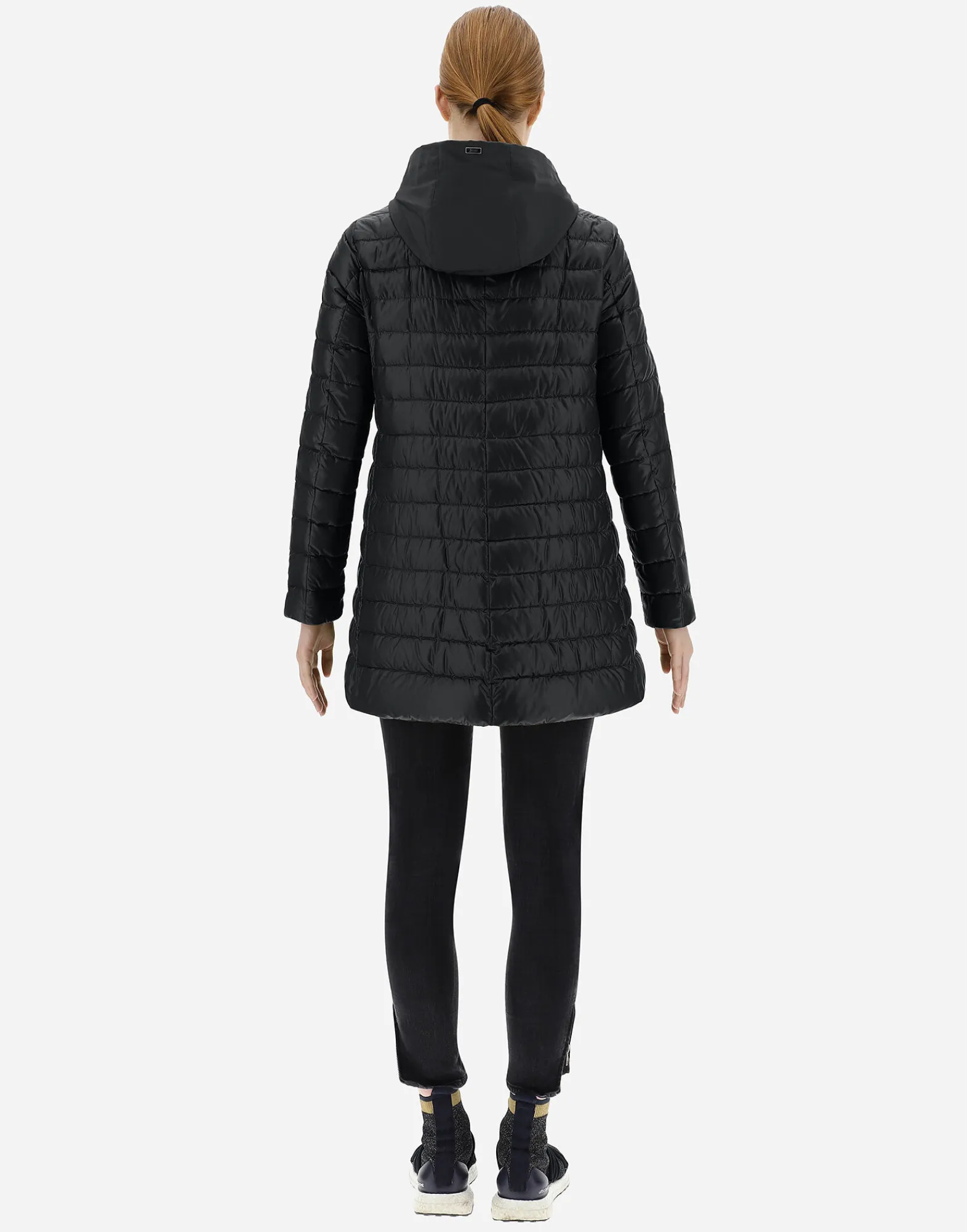 Herno Lange Daunenjacken-A-Form-Jacke Aus Nylon Ultralight Mit Shantung Details