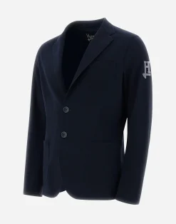 Herno Blazers-Blazer Aus Non-Washed Light Scuba