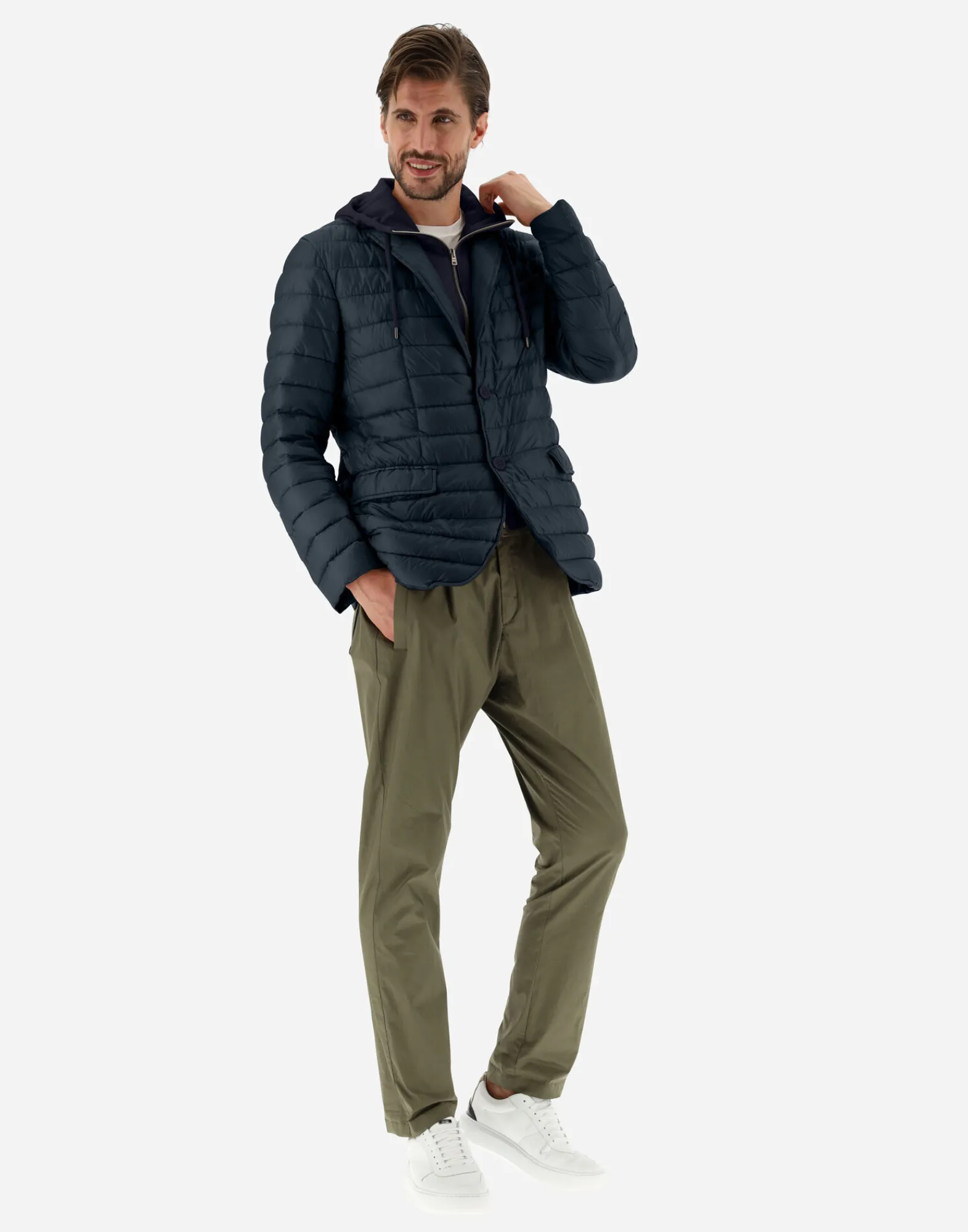 Herno Kurze Daunenjacken-Blazer Aus Nylon Ultralight & Fleece