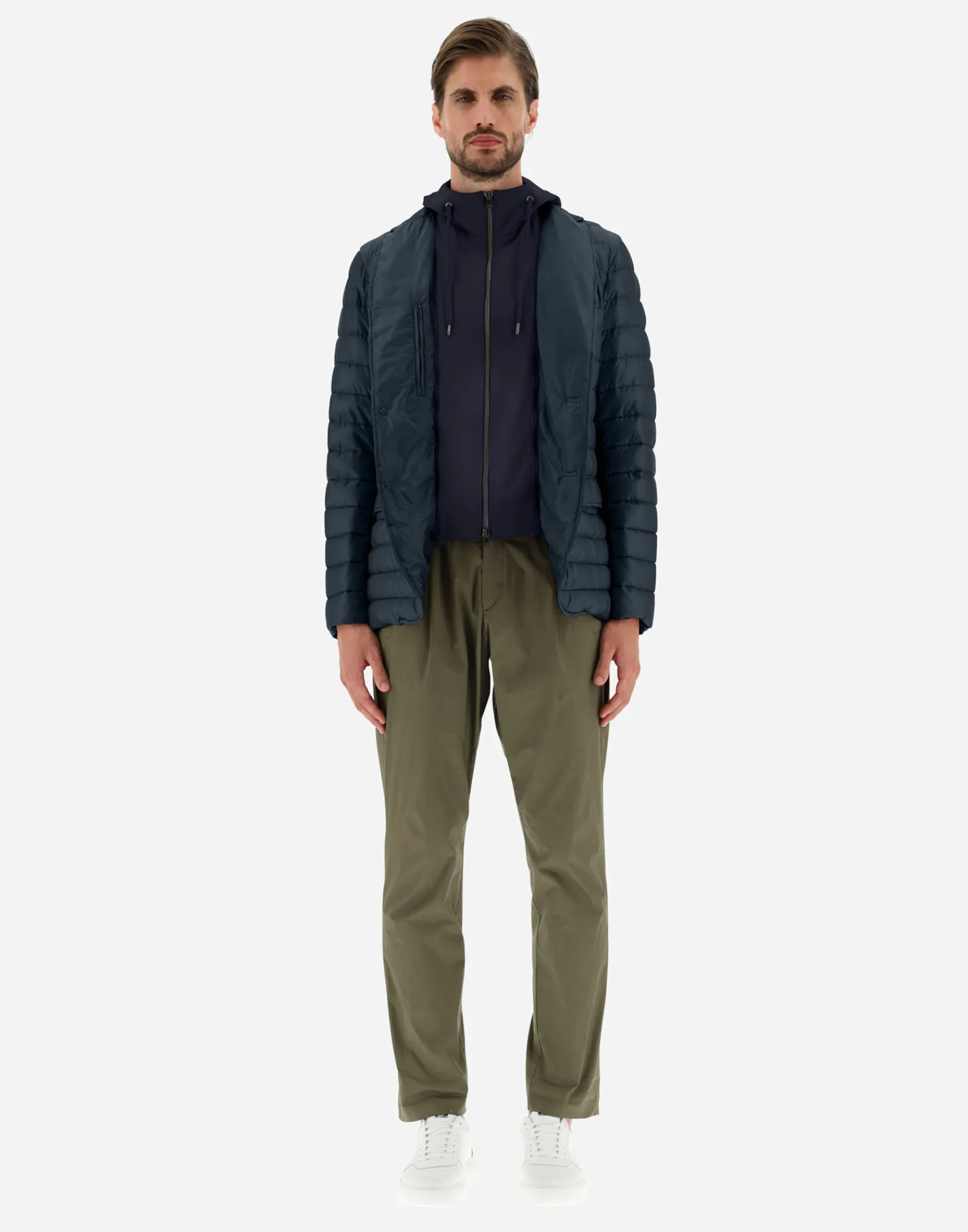 Herno Kurze Daunenjacken-Blazer Aus Nylon Ultralight & Fleece