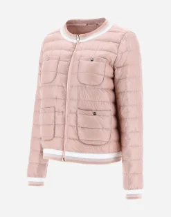 Herno Kurze Daunenjacken-Bombejacke Aus Nylon Ultralight & Gestreiftem Gewebe