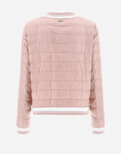 Herno Kurze Daunenjacken-Bombejacke Aus Nylon Ultralight & Gestreiftem Gewebe
