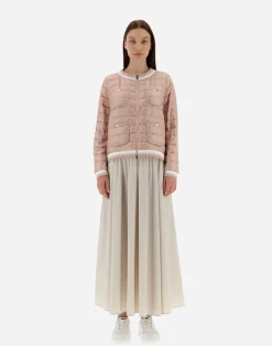 Herno Kurze Daunenjacken-Bombejacke Aus Nylon Ultralight & Gestreiftem Gewebe