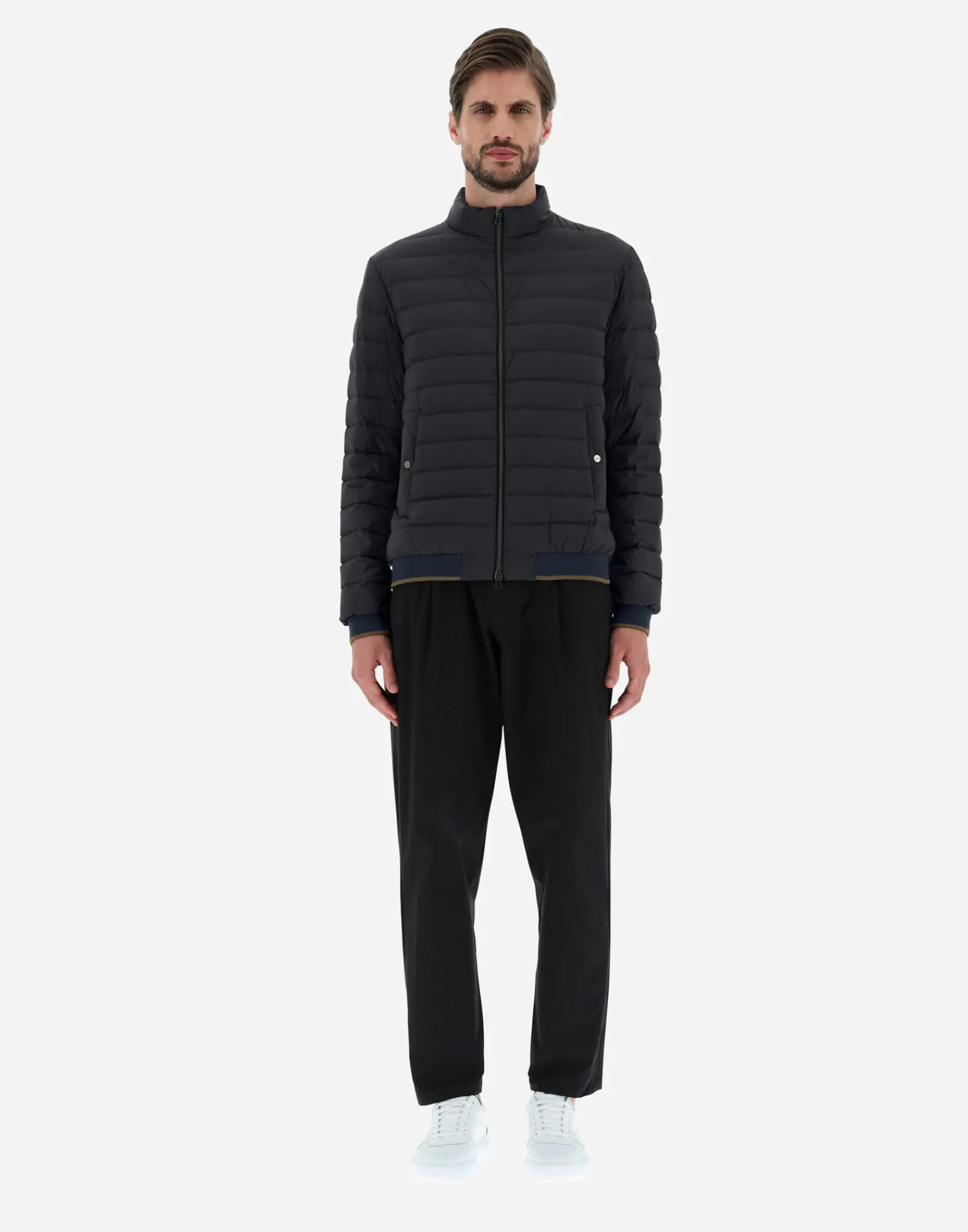 Herno Kurze Daunenjacken-Bomberjacke Aus Nuage Mit Details Aus Monogram