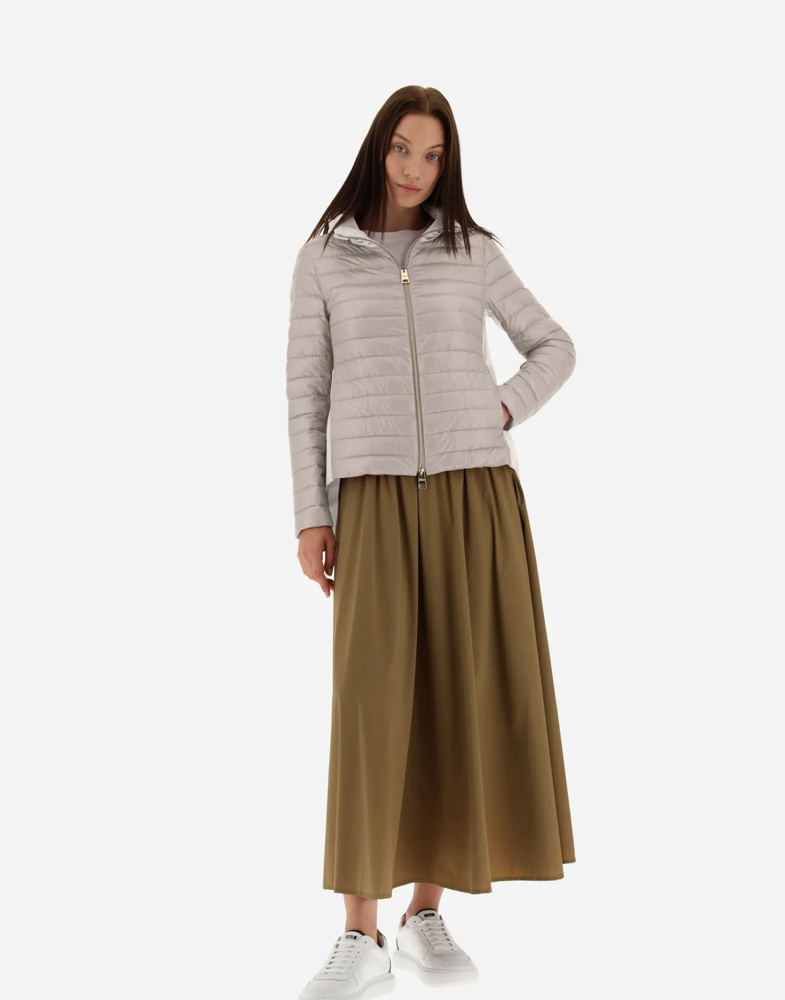 Herno Kurze Daunenjacken-Bomberjacke Aus Nylon Ultralight & New Techno Taft