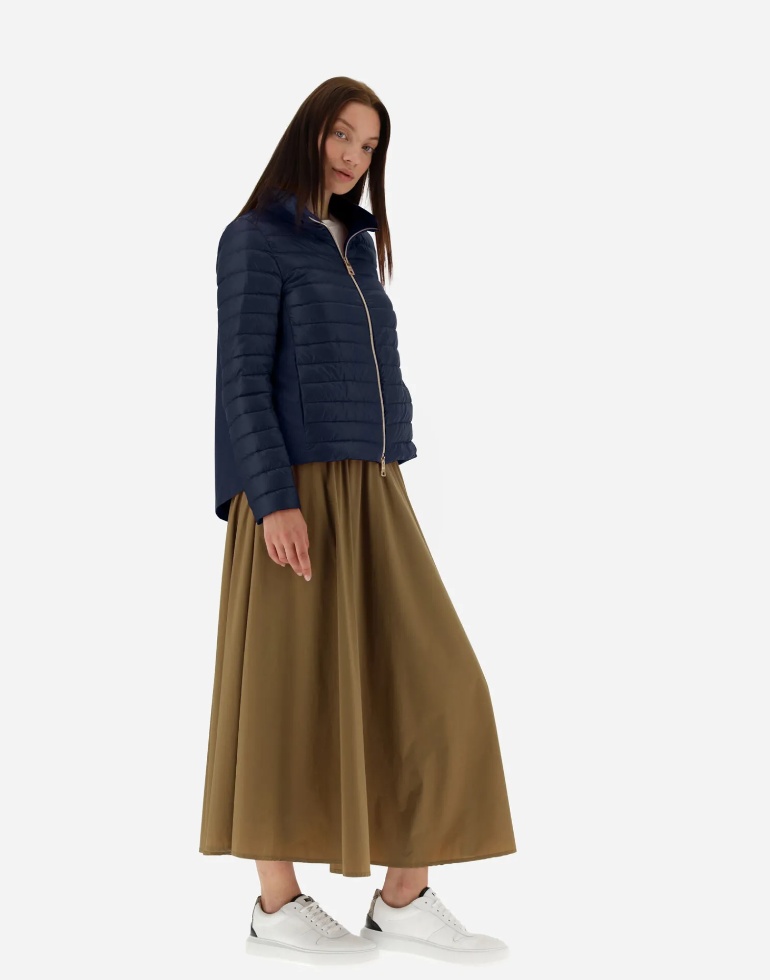Herno Kurze Daunenjacken-Bomberjacke Aus Nylon Ultralight & New Techno Taft
