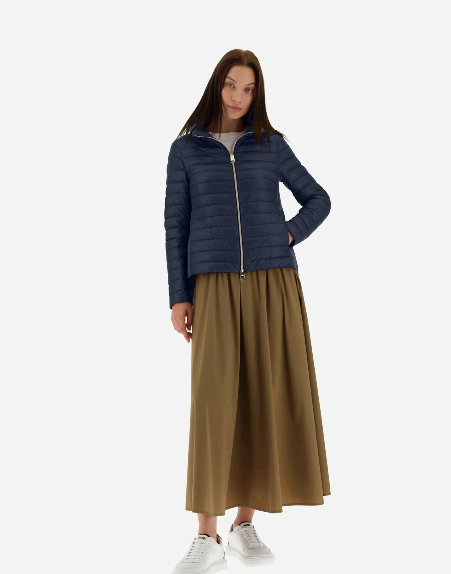 Herno Kurze Daunenjacken-Bomberjacke Aus Nylon Ultralight & New Techno Taft