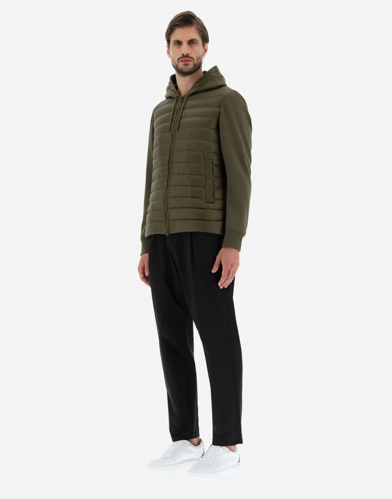Herno Kurze Daunenjacken-Bomberjacke Aus Nylon Ultralight & Fleece