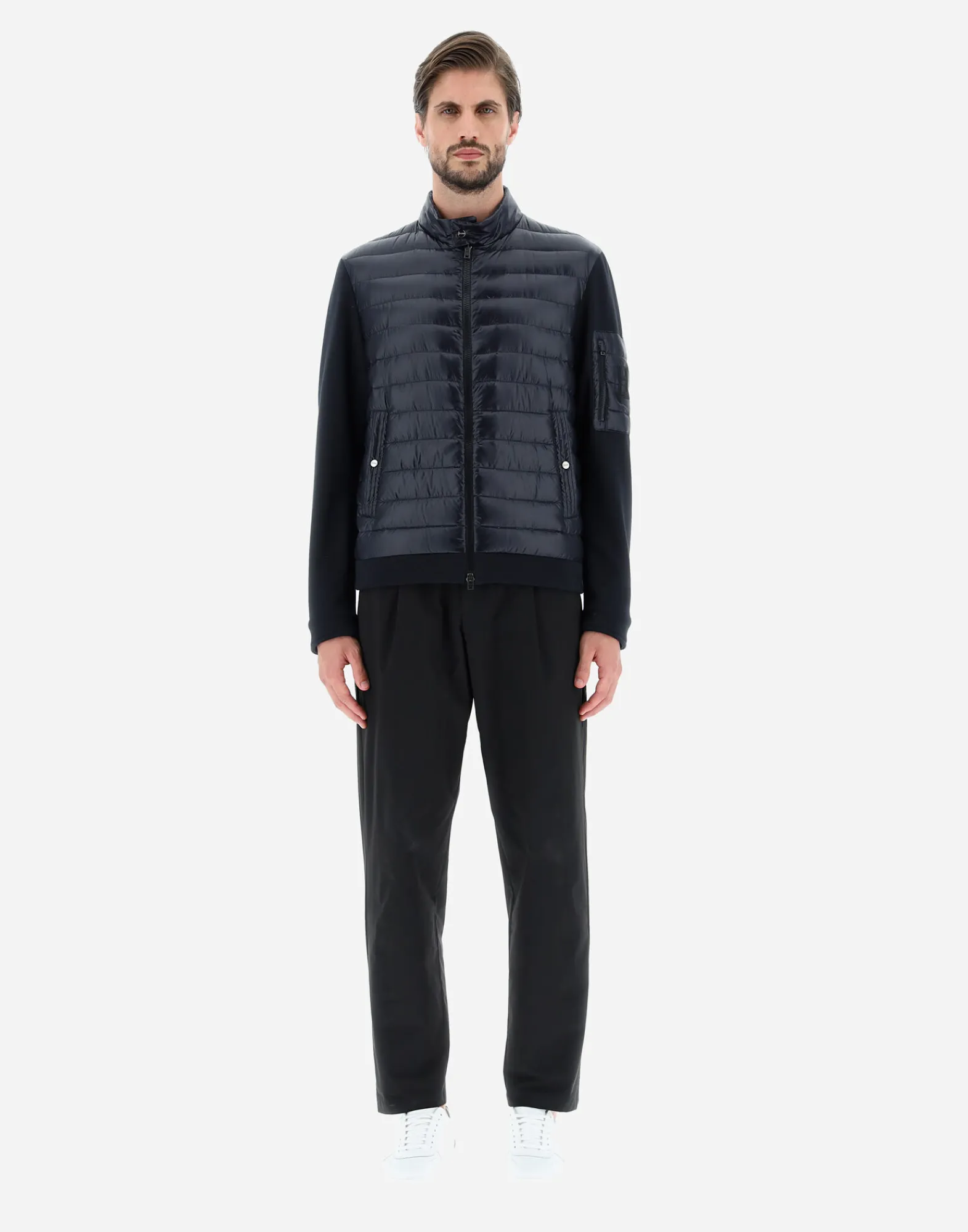 Herno Kurze Daunenjacken-Bomberjacke Aus Nylon Ultralight & Fleece