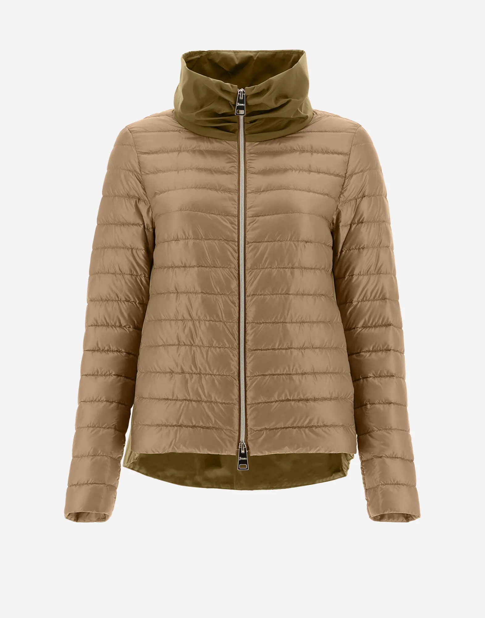 Herno Kurze Daunenjacken-Bomberjacke Aus Nylon Ultralight & New Techno Taft