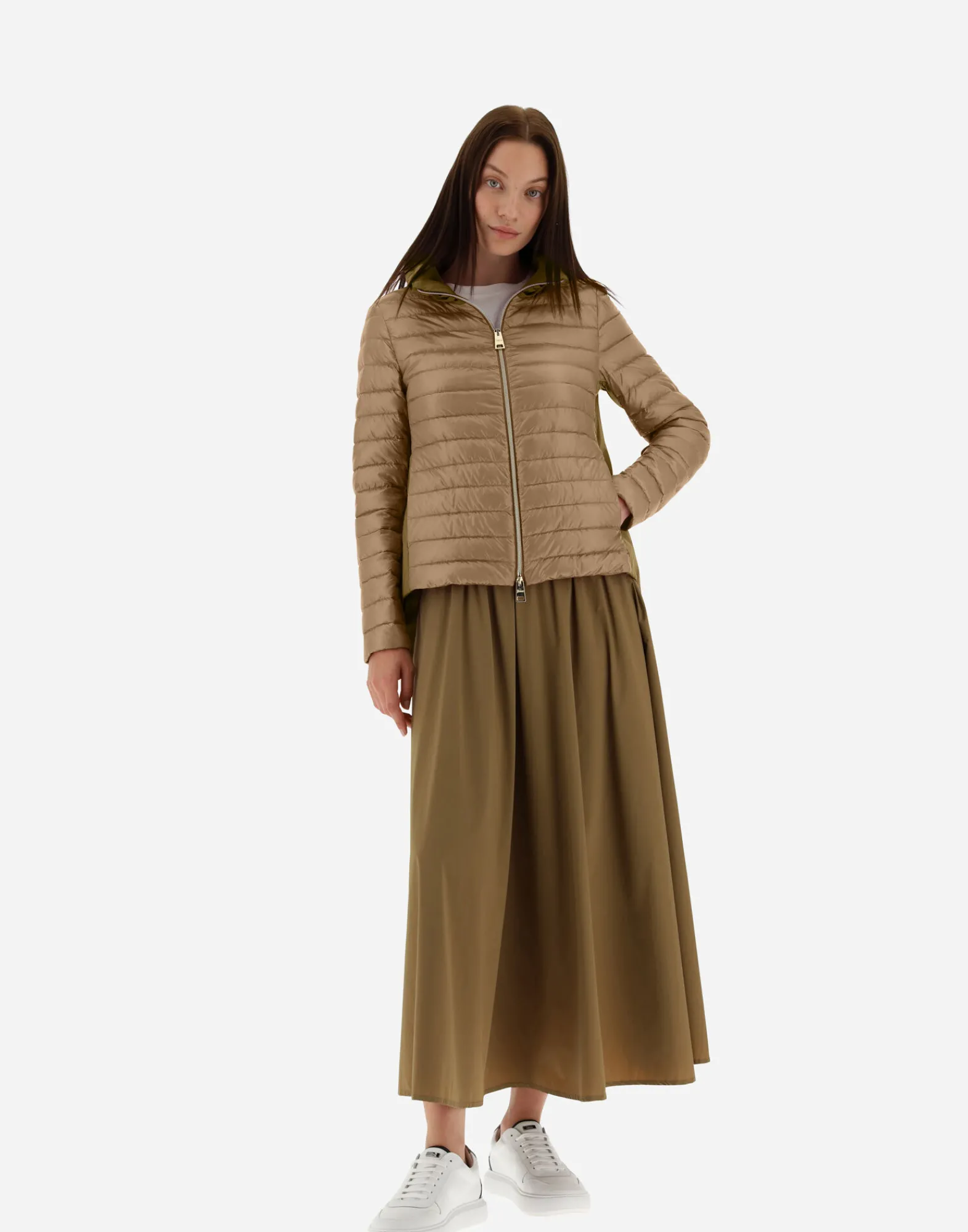 Herno Kurze Daunenjacken-Bomberjacke Aus Nylon Ultralight & New Techno Taft