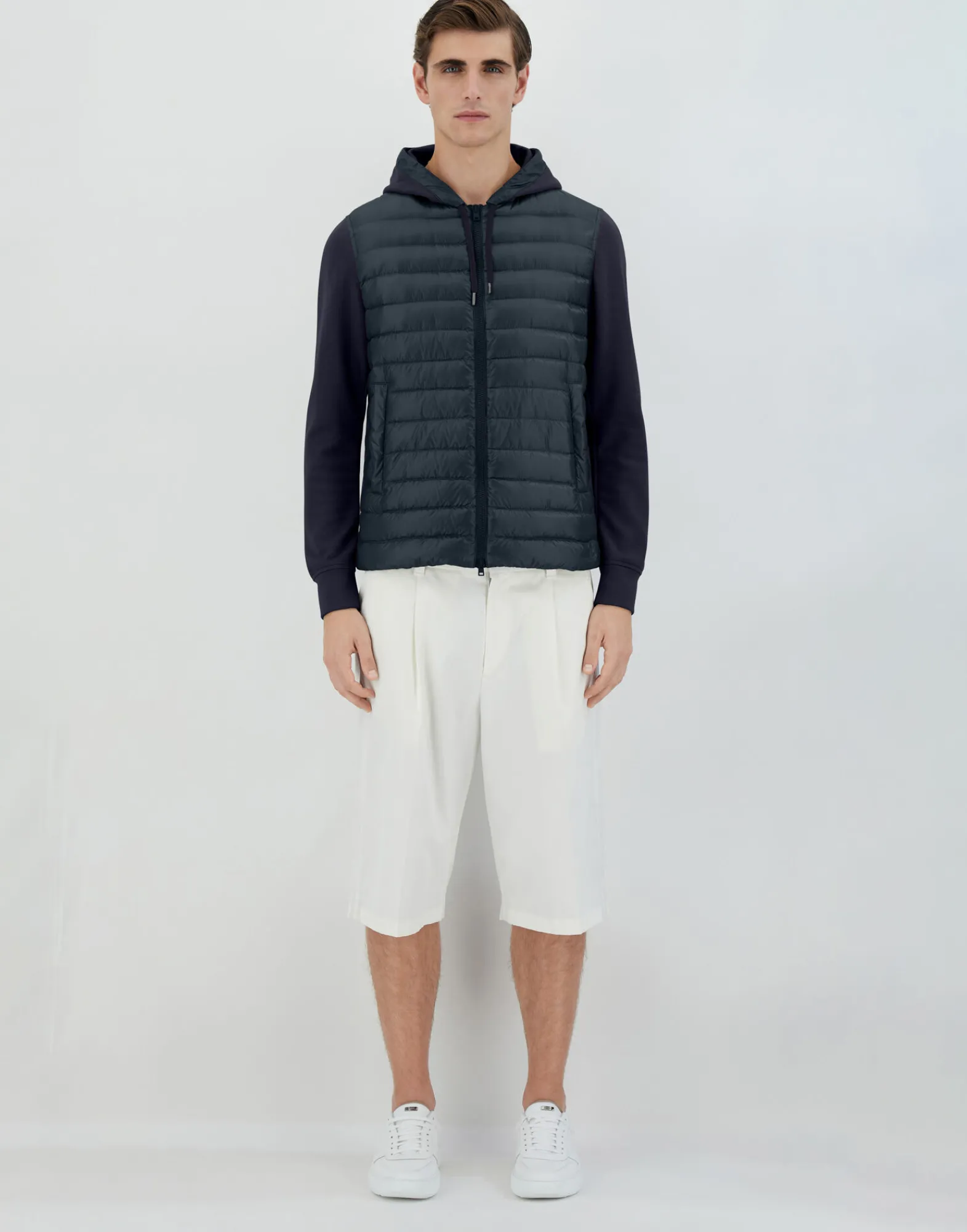 Herno Kurze Daunenjacken-Bomberjacke Aus Nylon Ultralight & Fleece