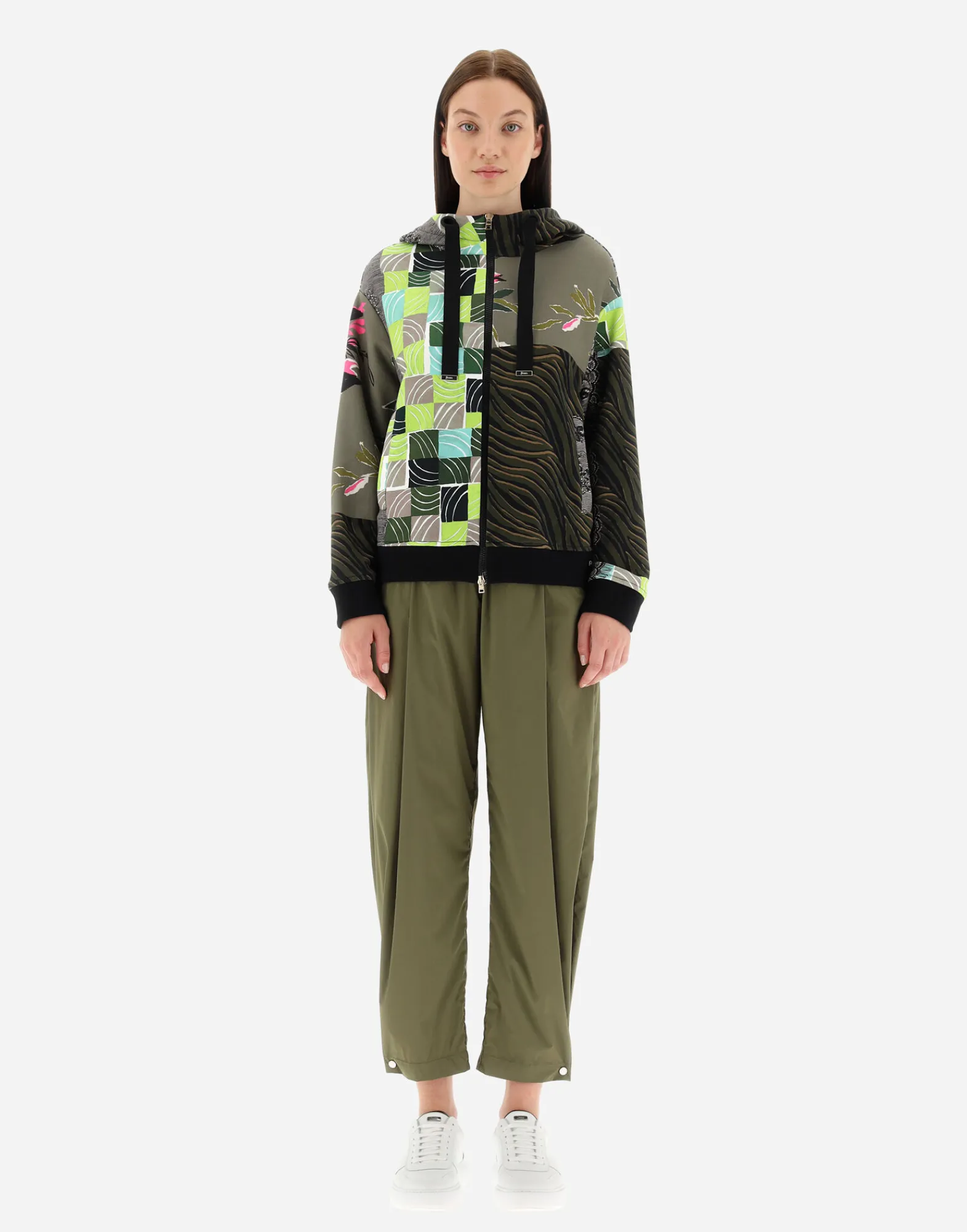 Herno Bomber-Bomberjacke Aus Safari Patch Sweater