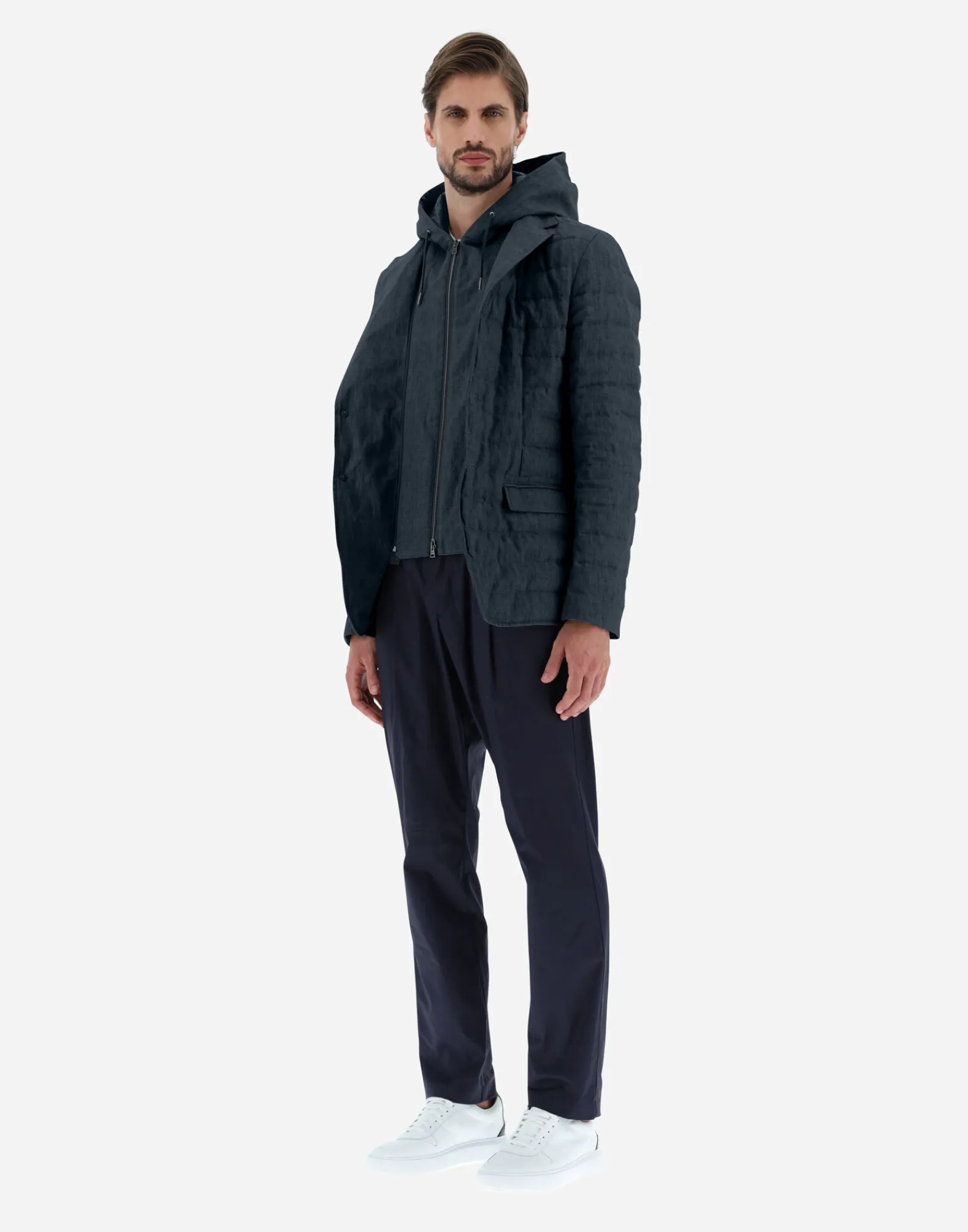 Herno Kurze Daunenjacken-Bomberjacket Aus New Lino