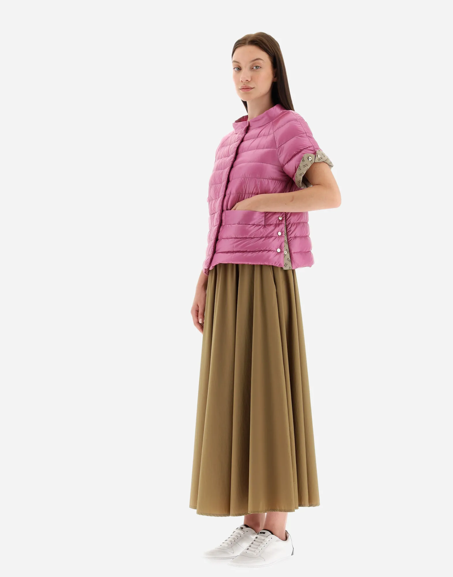 Herno Kurze Daunenjacken-Cape Aus Nylon Ultralight & Monogram
