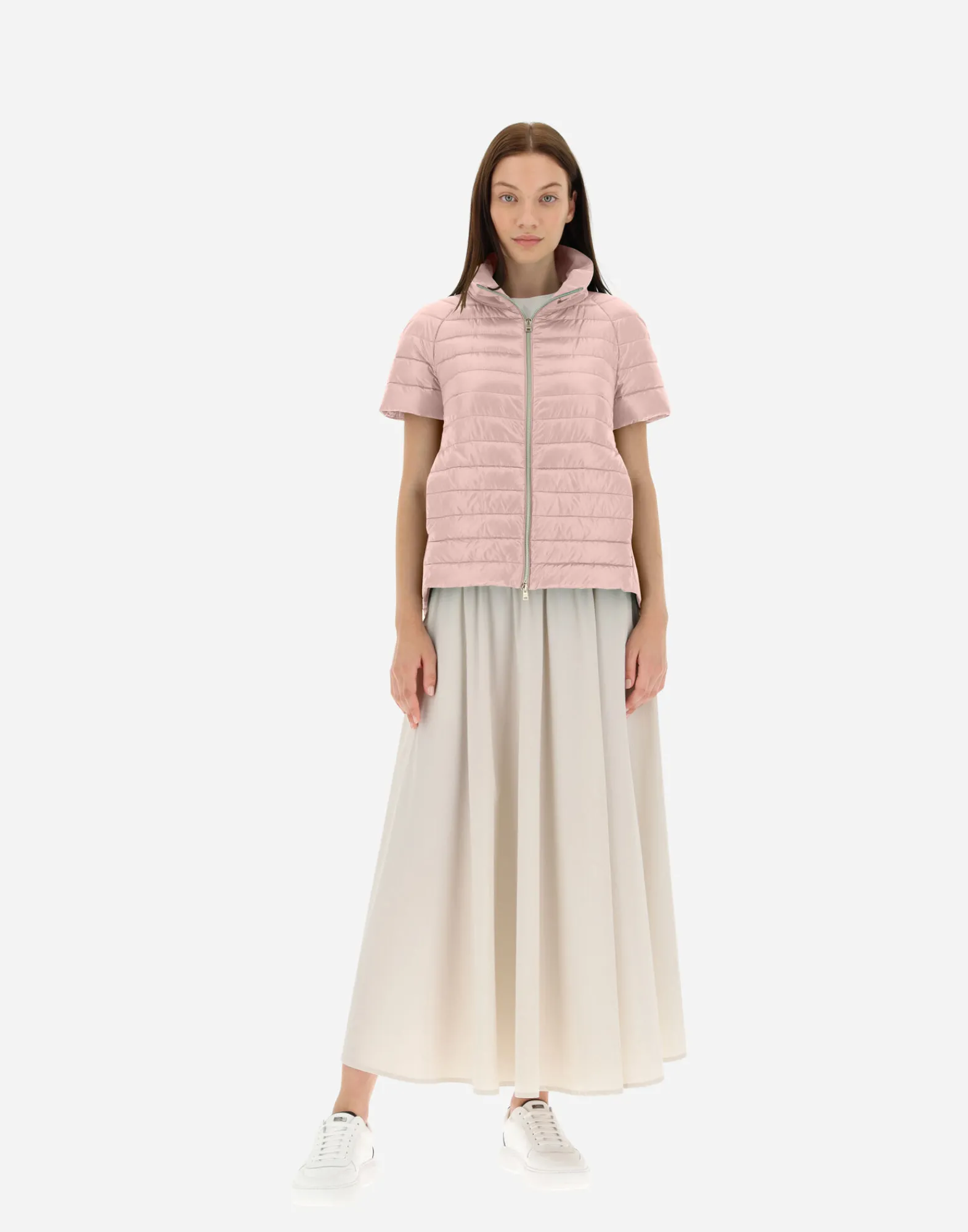 Herno Kurze Daunenjacken-Cape Aus Nylon Ultralight & New Techno Taft