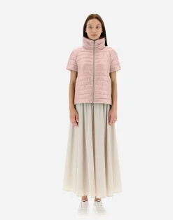 Herno Kurze Daunenjacken-Cape Aus Nylon Ultralight & New Techno Taft