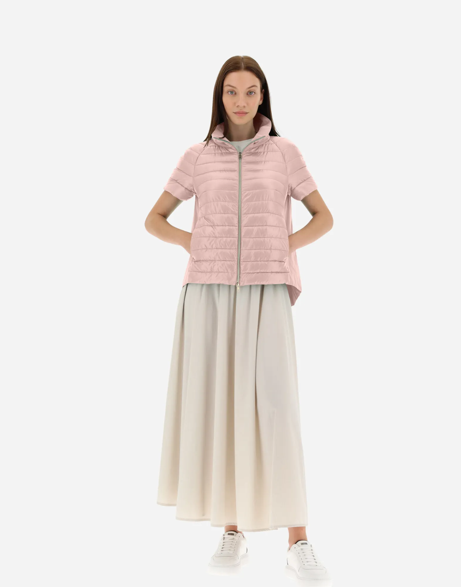 Herno Kurze Daunenjacken-Cape Aus Nylon Ultralight & New Techno Taft