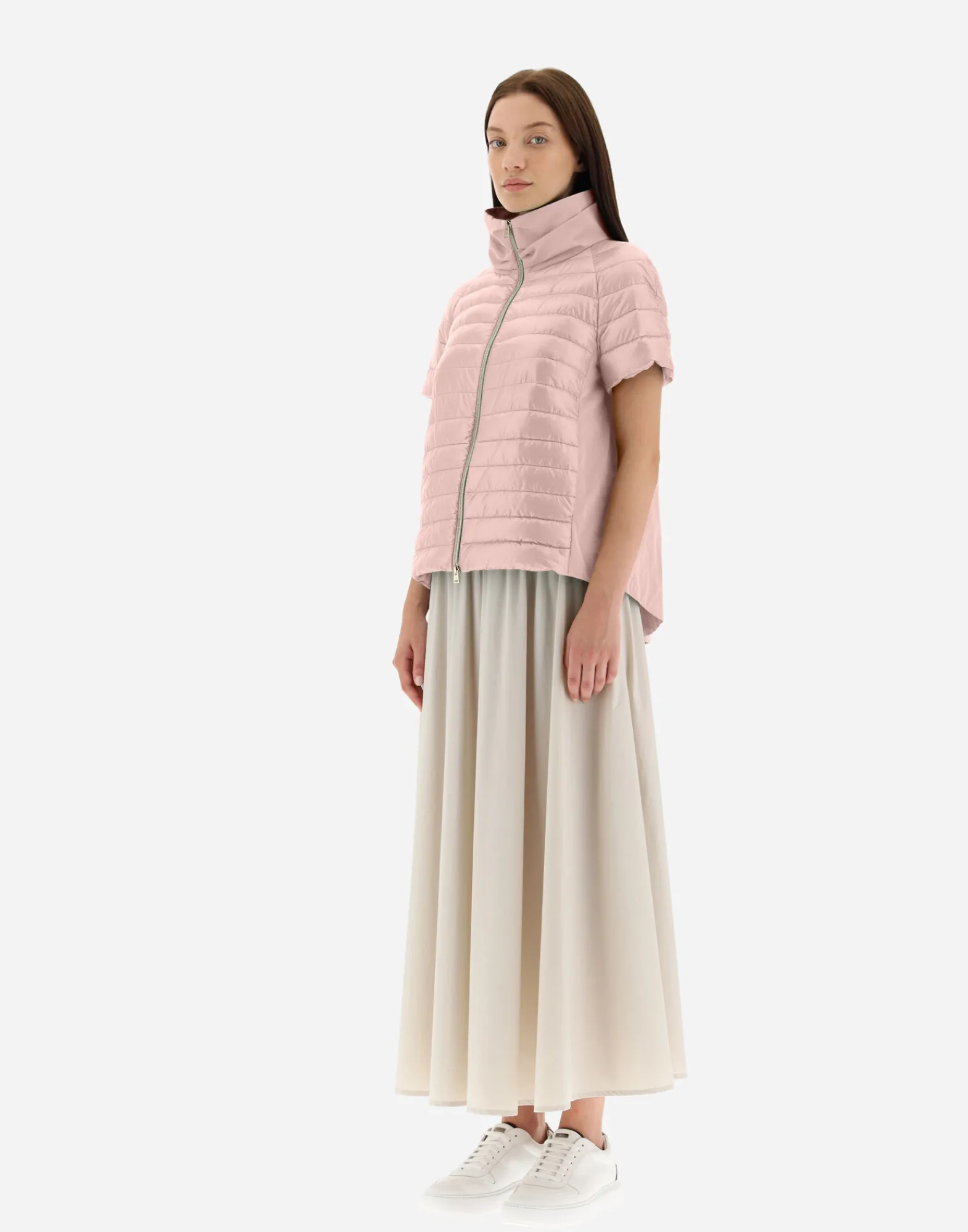 Herno Kurze Daunenjacken-Cape Aus Nylon Ultralight & New Techno Taft