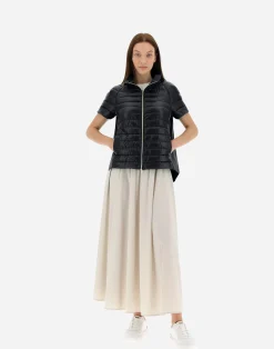 Herno Kurze Daunenjacken-Cape Aus Nylon Ultralight & New Techno Taft