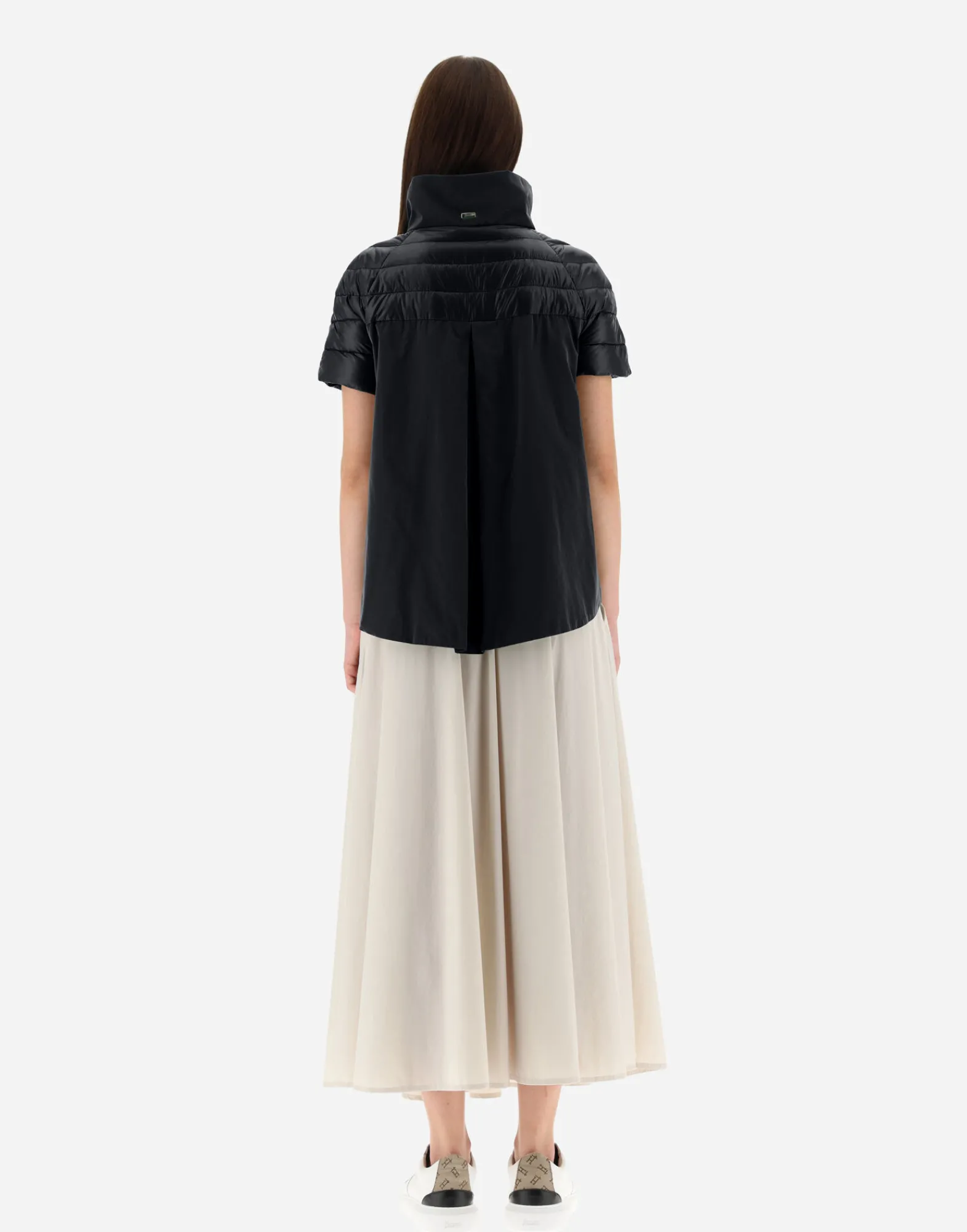 Herno Kurze Daunenjacken-Cape Aus Nylon Ultralight & New Techno Taft