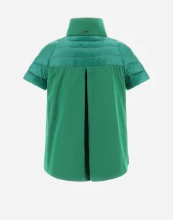 Herno Kurze Daunenjacken-Cape Aus Nylon Ultralight & New Techno Taft