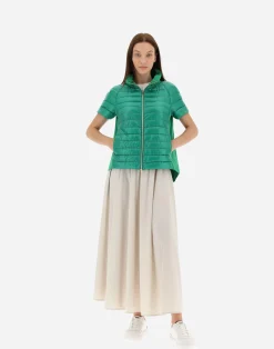 Herno Kurze Daunenjacken-Cape Aus Nylon Ultralight & New Techno Taft