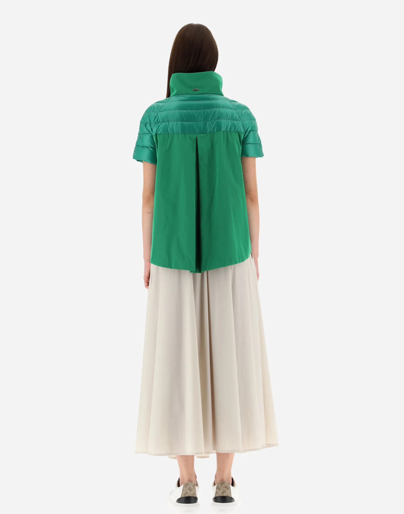 Herno Kurze Daunenjacken-Cape Aus Nylon Ultralight & New Techno Taft