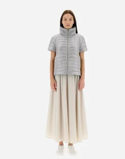 Herno Kurze Daunenjacken-Cape Aus Nylon Ultralight & New Techno Taft