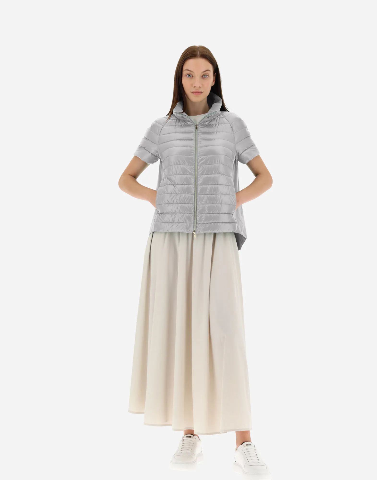 Herno Kurze Daunenjacken-Cape Aus Nylon Ultralight & New Techno Taft