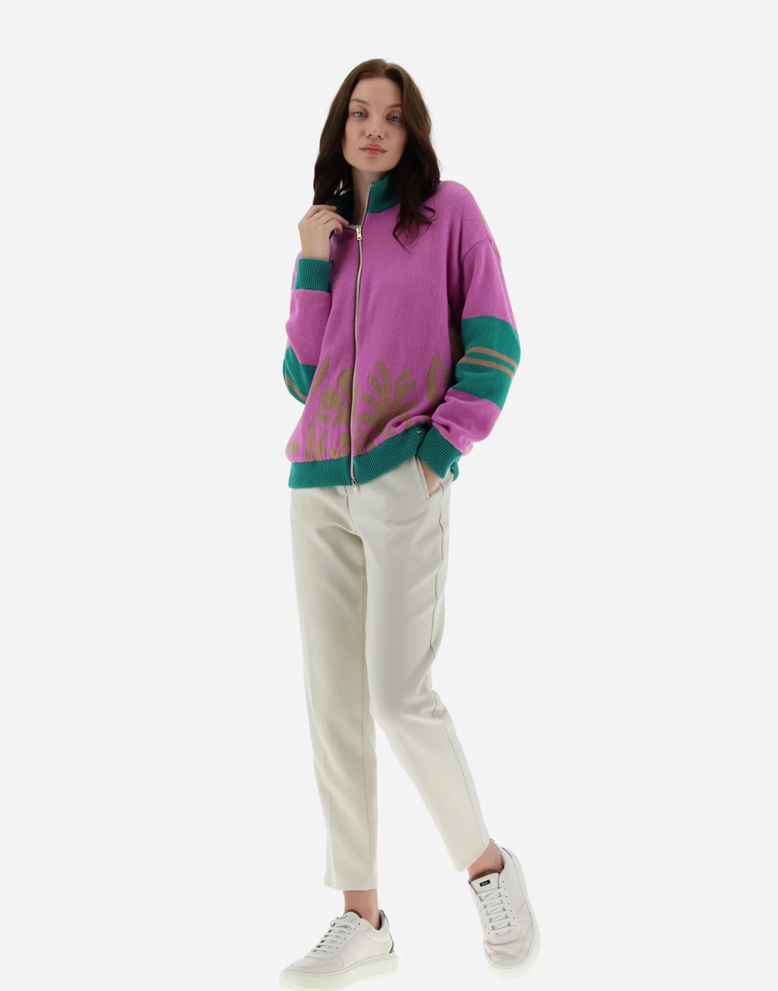 Herno Pullover & Strickjacken-Cardigan Aus Flora Kaschmir