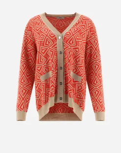 Herno Pullover & Strickjacken-Cardigan Aus Geometric Monogram Jacquard