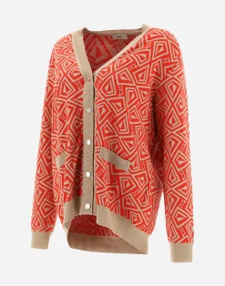 Herno Pullover & Strickjacken-Cardigan Aus Geometric Monogram Jacquard