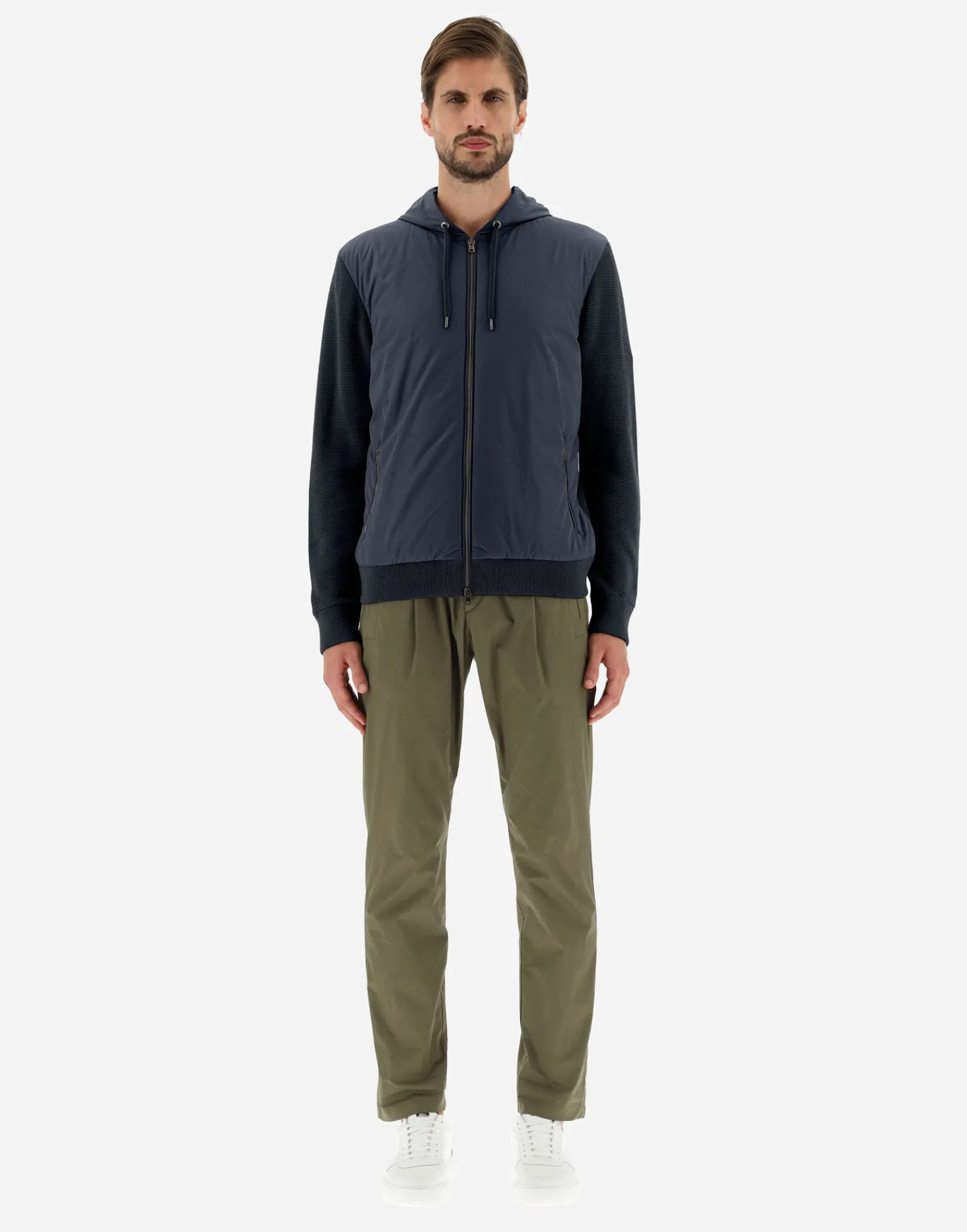 Herno Bomber-Cardigan Aus Waffle Knit & Nylon