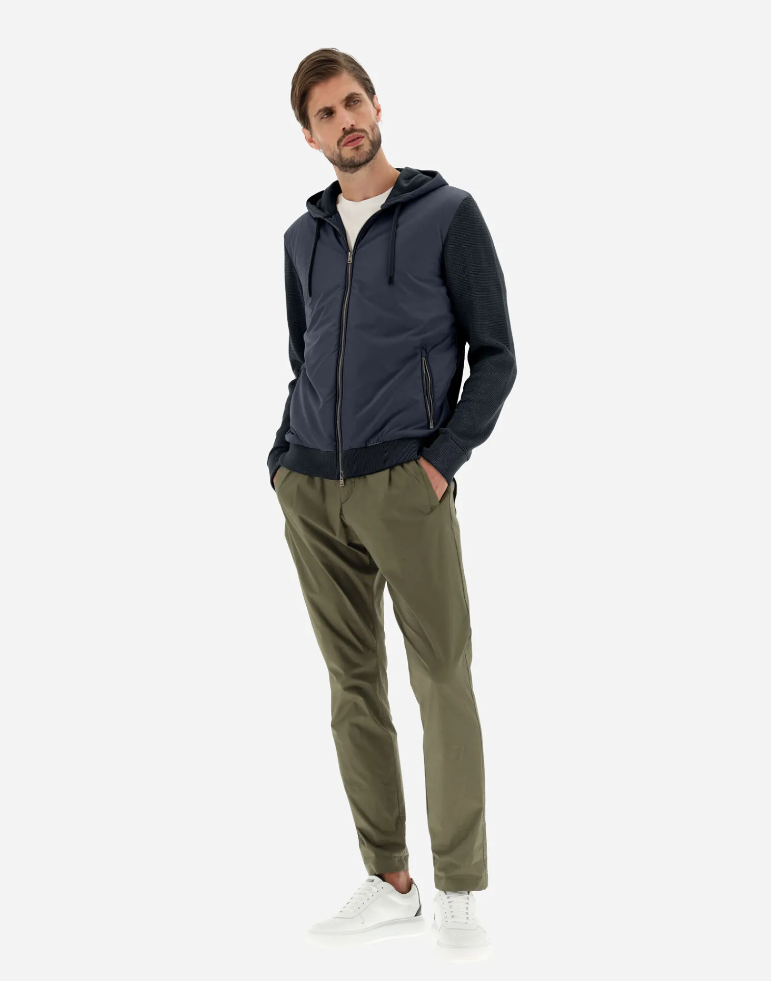 Herno Bomber-Cardigan Aus Waffle Knit & Nylon