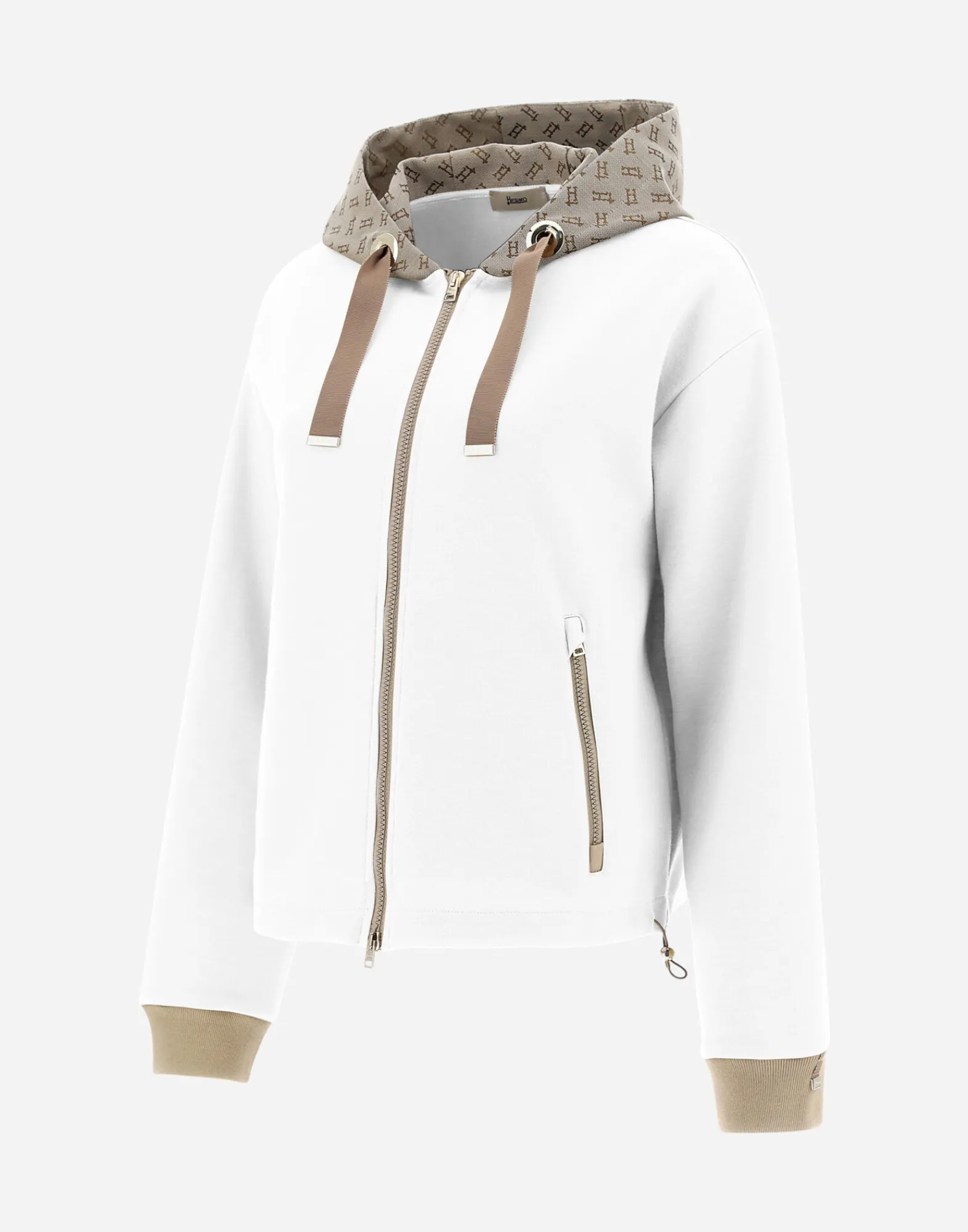 Herno Pullover & Strickjacken-Cardigan Mit Kapuze Aus Double Sweater & Monogram